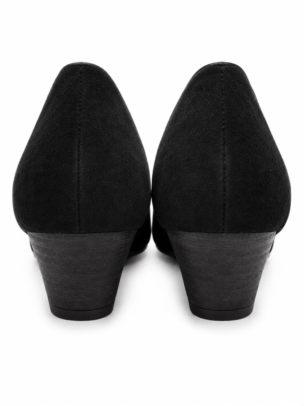 Eileen Fisher 8.5 Black Suede D'Orsay Pointed Toe Block Heel Shoes Minimalist - Picture 6 of 6